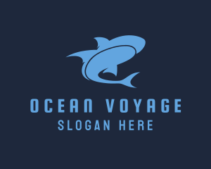 Modern Ocean Shark  logo design