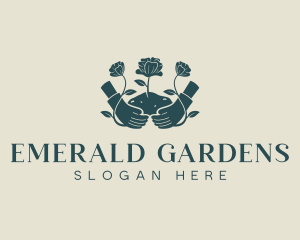 Flower Planting Gardener logo design