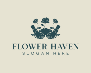 Flower Planting Gardener logo design