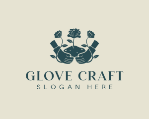 Gloves - Flower Planting Gardener logo design