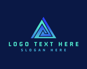 Financial - Digital Cyber Triangle logo design
