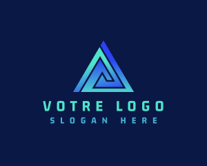 Pyramid - Digital Cyber Triangle logo design