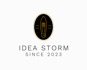 Light Bulb Badge logo design