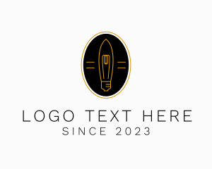 Idea - Light Bulb Badge logo design