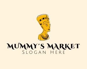 Mummy - Ancient Nefertiti Artifact logo design