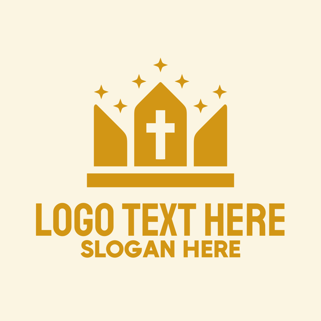 Gold Christian Crucifix Crown Logo | BrandCrowd Logo Maker