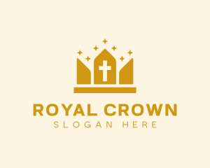 Crown - Christian Crucifix Crown logo design