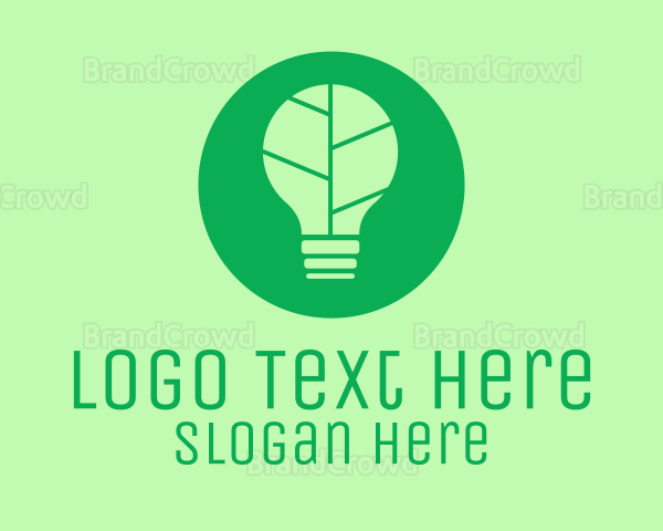 Green Eco Light Bulb Logo