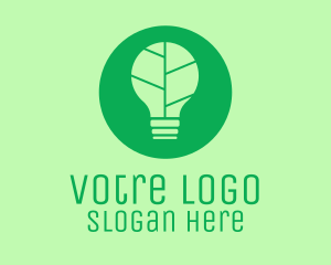 Green Eco Light Bulb  Logo