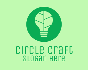 Green Eco Light Bulb  logo design