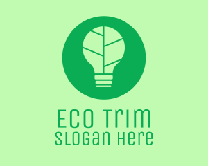 Green Eco Light Bulb  logo design