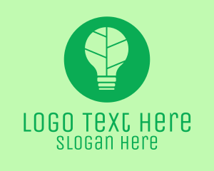 Renewable Energy - Green Eco Light Bulb logo design