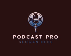 Podcaster - Media Podcast Radio logo design