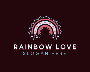 Star Heart Boho Rainbow logo design