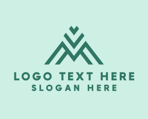 Insurance - Modern Technology Mountain logo design