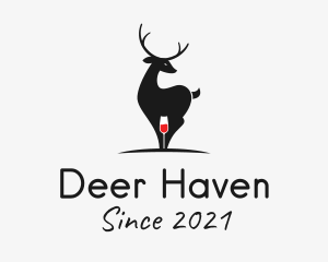 Deer Wine bar logo design