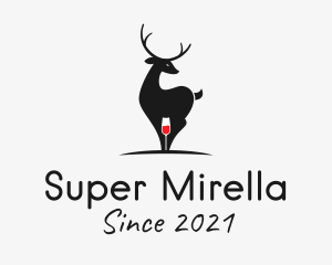 Wild Animal - Deer Wine bar logo design