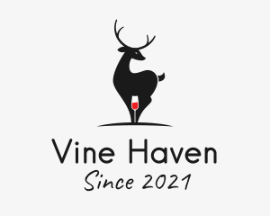 Deer Wine bar logo design