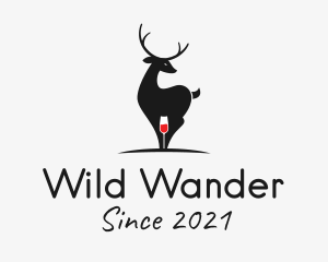 Deer Wine bar logo design