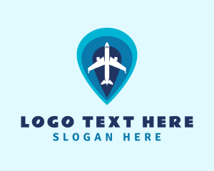 Airport - Location Pin Aircraft logo design
