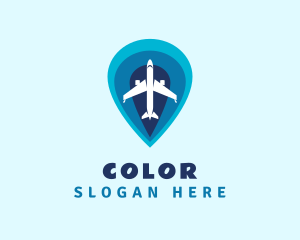 Airport - Location Pin Aircraft logo design