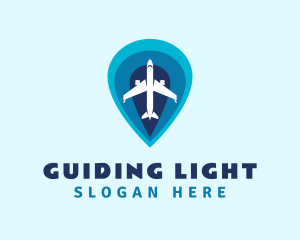 Location Pin Aircraft logo design