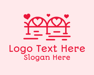 Love - Red Love Bridge logo design