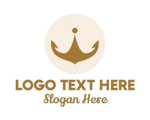 Hospitality - Golden Crown Emblem logo design