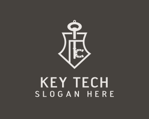 Horseshoe Key Shield logo design