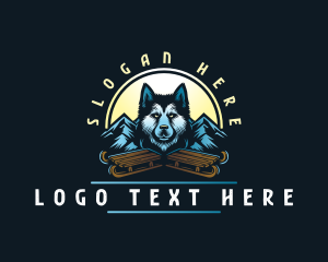 Husky Sled Dog logo design