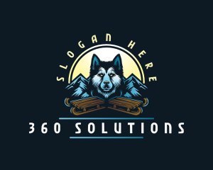 Husky Sled Dog logo design