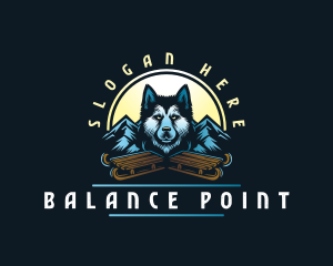 Husky Sled Dog logo design