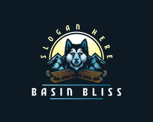 Husky Sled Dog logo design