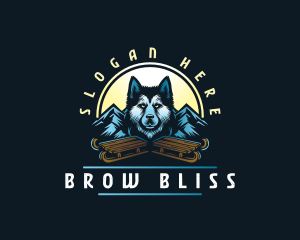 Husky Sled Dog logo design