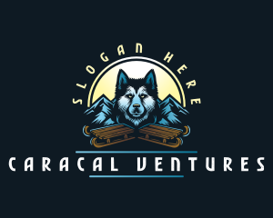 Husky Sled Dog logo design