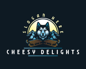 Husky Sled Dog logo design