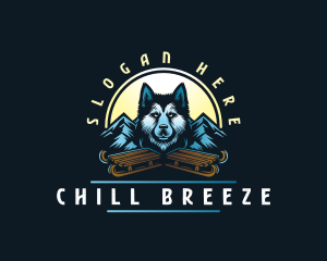 Husky Sled Dog logo design