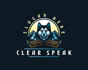 Husky Sled Dog logo design