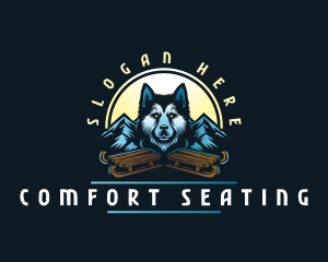 Husky Sled Dog logo design