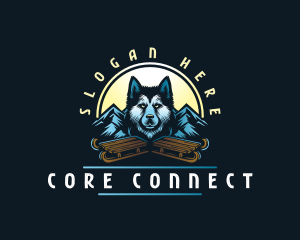 Husky Sled Dog logo design