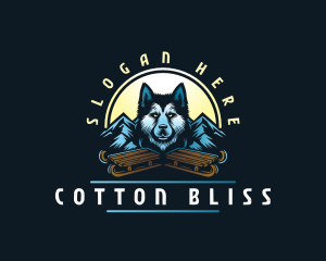 Husky Sled Dog logo design