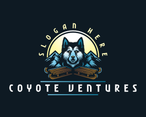 Husky Sled Dog logo design