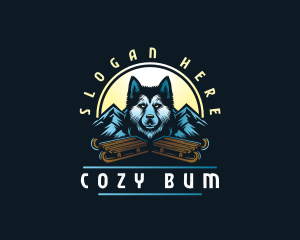 Husky Sled Dog logo design