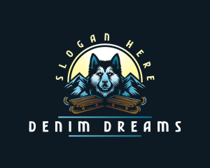 Husky Sled Dog logo design