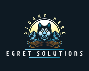 Husky Sled Dog logo design