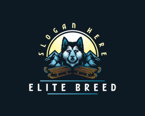 Husky Sled Dog logo design