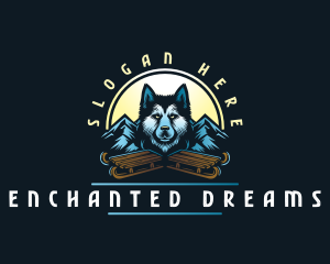 Husky Sled Dog logo design