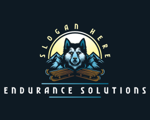 Husky Sled Dog logo design