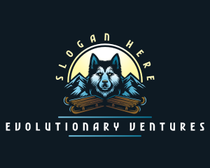 Husky Sled Dog logo design