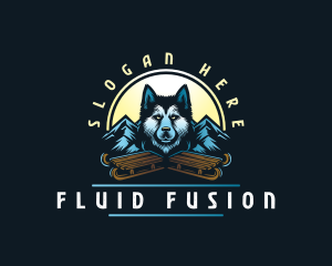 Husky Sled Dog logo design